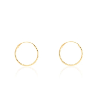 PENDIENTES ARO ORO AMARILLO 18 KILATES HUECOS TUBO REDONDO 0.8X10 MILÍMETROS