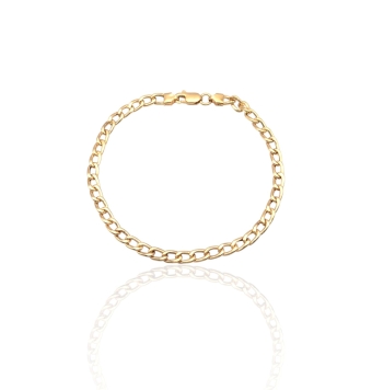 PULSERA ORO AMARILLO 18 KILATES ESLABONES HUEVOS BARBADA ANCHO 4 MILÍMETROS LARGO 19 CENTÍMETROS