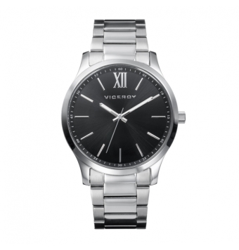 RELOJ VICEROY HOMBRE ESFERA NEGRA CAJA ACERO CADENA ACERO