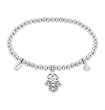 PULSERA LOTUS STYLE MILLENNIAL LS2170-2/1 MUJER ACERO BOLAS MOTIVO MANO DE FÁTIMA Y CIRCONITA LONGITUD CADENA 17 CENTÍMETROS