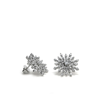 PENDIENTES MUJER LINEARGENT PLATA DE LEY 925 CON MOTIVO DE ESTRELLAS FORMADO POR CIRCONITAS