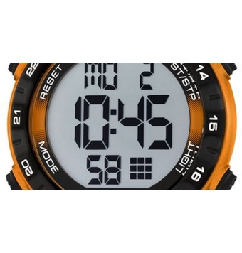 RELOJ CALYPSO DIGITAL HOMBRE CAJA NEGRA CORREA CAUCHO NEGRO BISEL NARANJA