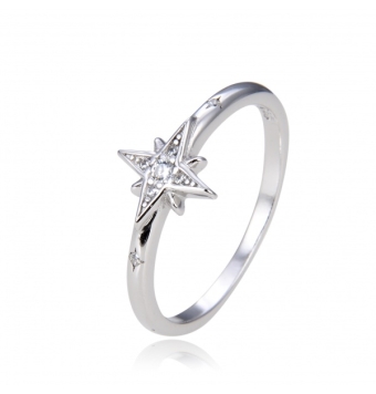 ANILLO PLATA DE LEY 925 ESTRELLA POLAR CON CIRCONITAS
