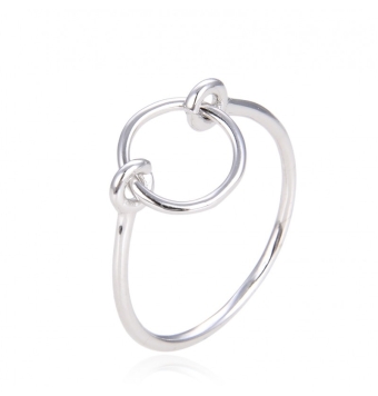 ANILLO PLATA DE LEY 925 CON CIRCULO MOVIL COGIDO CON ANILLAS