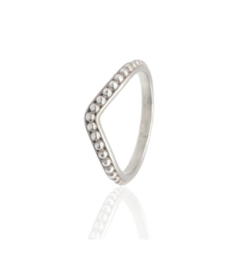 ANILLO PLACARI MUJER PLATA DE LEY 925 BOLITAS PICO EFECTO OXI ANCHO 2.5 MILÍMETROS