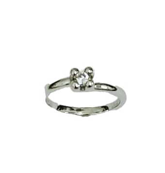 ANILLO MUJER HURJO DISEÑO PLATA DE LEY 925 SOLITARIO CON CIRCONITA BLANCA 3 MILÍMETROS CUATRO GARRAS CRUZADA