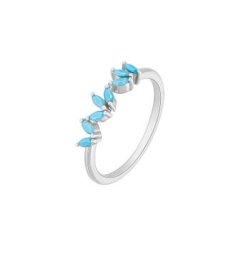 ANILLO PRINCESA MAREA SANTORINI MUJER D02706/AA TURQUESA CLAVADA EN TALLA NAVETTE