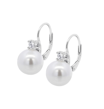 PENDIENTES LOTUS SILVER PEARLS MUJER LP3847-4/1 PLATA DE LEY 925 RODIADA PERLA SINTÉTICA BLANCA 10 MILÍMETROS Y CIRCONITA BLANCA