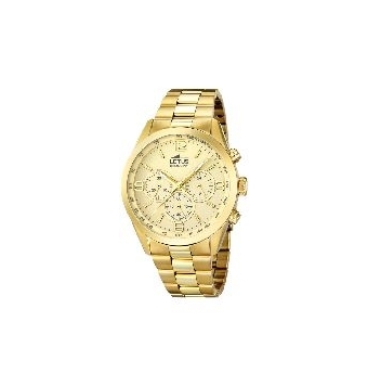 RELOJ LOTUS CABALLERO  CRONOGRAFO ACERO ESFERA CHAMPAGNE CHAPADO DORADO