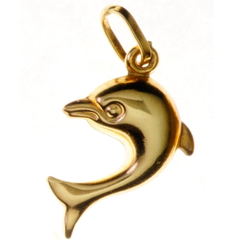 COLGANTE DELFIN ORO AMARILLO 18 KILATES MEDIANO ALTO 20 MM