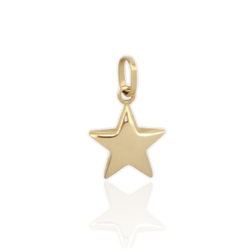 COLGANTE ESTRELLA ORO AMARILLO 18 KILATES LADO ACABADO PULIDO Y OTRO LADO BRILLO 13X13 MILÍMETROS