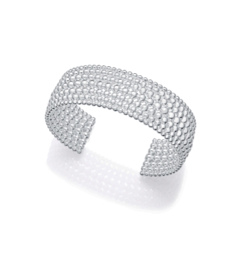 PULSERA BRAZALETE MUJER VICEROY FASHION ACERO BAÑO PLATA ANCHO 20 MILÍMETROS DIÁMETRO INTERNO 59 MILÍMETROS DETALLE BOLITAS