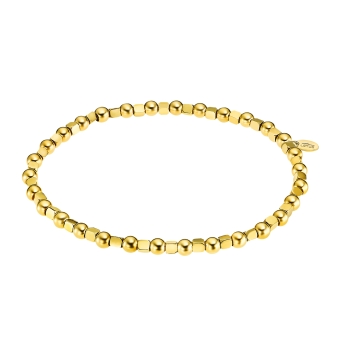 PULSERA LOTUS STYLE MUJER CHAPADO DORADO LS2287-2/1 CON BOLAS DE 5 MILÍMETROS Y DADOS DE 2.5 MILÍMETROS ALTERNOS. HILO ELÁSTICO