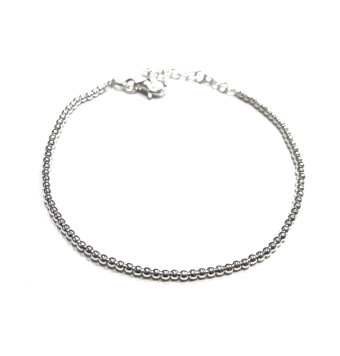 PULSERA MUJER PLATA DE LEY 925 BOLAS 2 MILIMETROS 16-19 CENTIMETROS