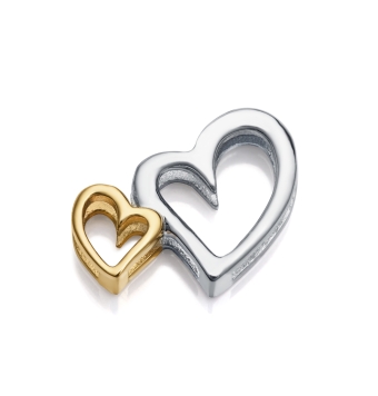 MOTIVO PULSERA VICEROY CHIC ACERO IP DORADO CORAZÓN DOBLE BICOLOR