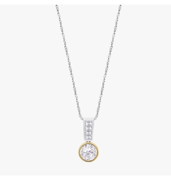 COLLAR LOTUS MUJER PLATA DE LEY 925 PUNTO DE LUZ CON BARRA CHAPADO DORADO 18X8 MILÍMETROS LARGO CADENA 42+3 CENTÍMETROS