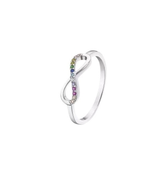 ANILLO MUJER LOTUS SILVER INFINITO CON PIEDRAS MULTICOLOR