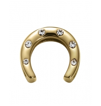 MOTIVO VICEROY PULSERA ACERO CHAPADO DORADO HERRADURA CIRCONITAS BLANCAS 13X12 MILÍMETROS