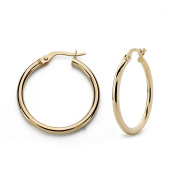 PENDIENTES MUJER ORO AMARILLO 18 KILATES ARO TUBO REDONDO 1.5X15 MILÍMETROS
