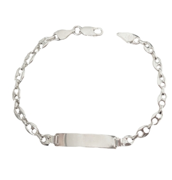 PULSERA ESCLAVA NIÑO/NIÑA PLATA DE LEY 925 PLACA 5X23 MILÍMETROS CALABROTE 4.5X6 MILÍMETROS LARGO 18.5 CENTÍMETROS CIERRE MOSQUE