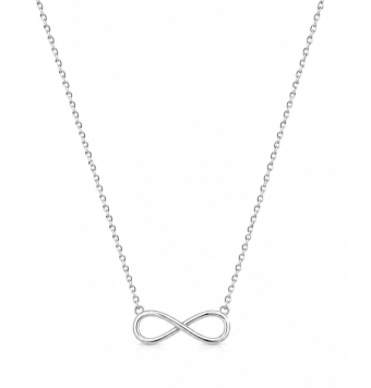 COLLAR MUJER PLATA DE LEY 925 CADENA ESLABÓN FORZADO INFINITO LISO 5X16 MILÍMETROS LARGO AJUSTABLE 40-43 CENTÍMETROS CIERRE MOSQ