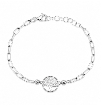 PULSERA MUJER PLATA DE LEY 925 ARBOL DE LA VIDA 10 MILÍMETROS LARGO 16-19 CENTÍMETROS
