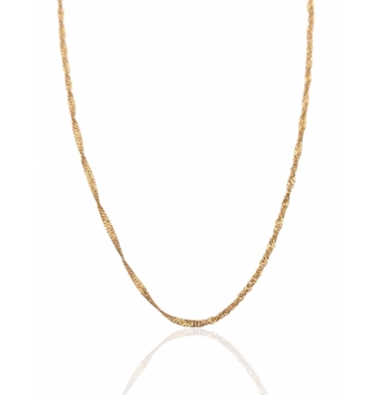 CADENA ORO AMARILLO 9 KILATES ESLABÓN SINGAPUR ANCHO 1.3 MILÍMETROS LARGO 45 CENTÍMETROS