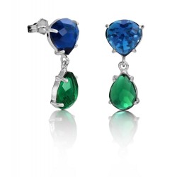 Pendientes plata de ley piedras azul y verde Viceroy