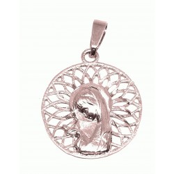 MEDALLA DE ORO VIRGEN NIÑA REDONDA CENEFA ENREJADA