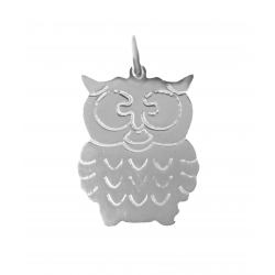 COLGANTE PLATA DE LEY MUJER FORMA BÚHO TALLADO ALTO 22 MM