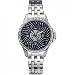 Reloj Viceroy Mujer cadena de acero esfera negra circonitas