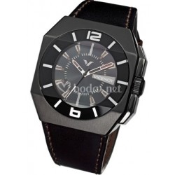 Reloj Viceroy Hombre correa piel negra esfera negra caja pavonada negra