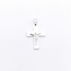 COLGANTE HOMBRE PLATA DE LEY 925 CRUZ PLANA CON CRISTO 20X28 MILÍMETROS