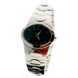 Reloj Viceroy Mujer cadena de acero esfera negra caja ovalada