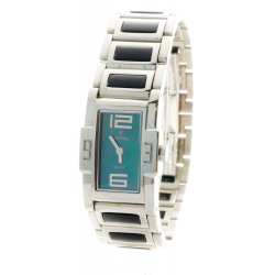 Reloj Festina Mujer cadena de acero plateado/pavonado negro caja acero rectangular esfera efecto nácar azul/verde
