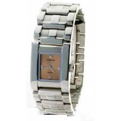 Reloj Xernus Mujer Cadena de acero esfera negra caja cuadrada